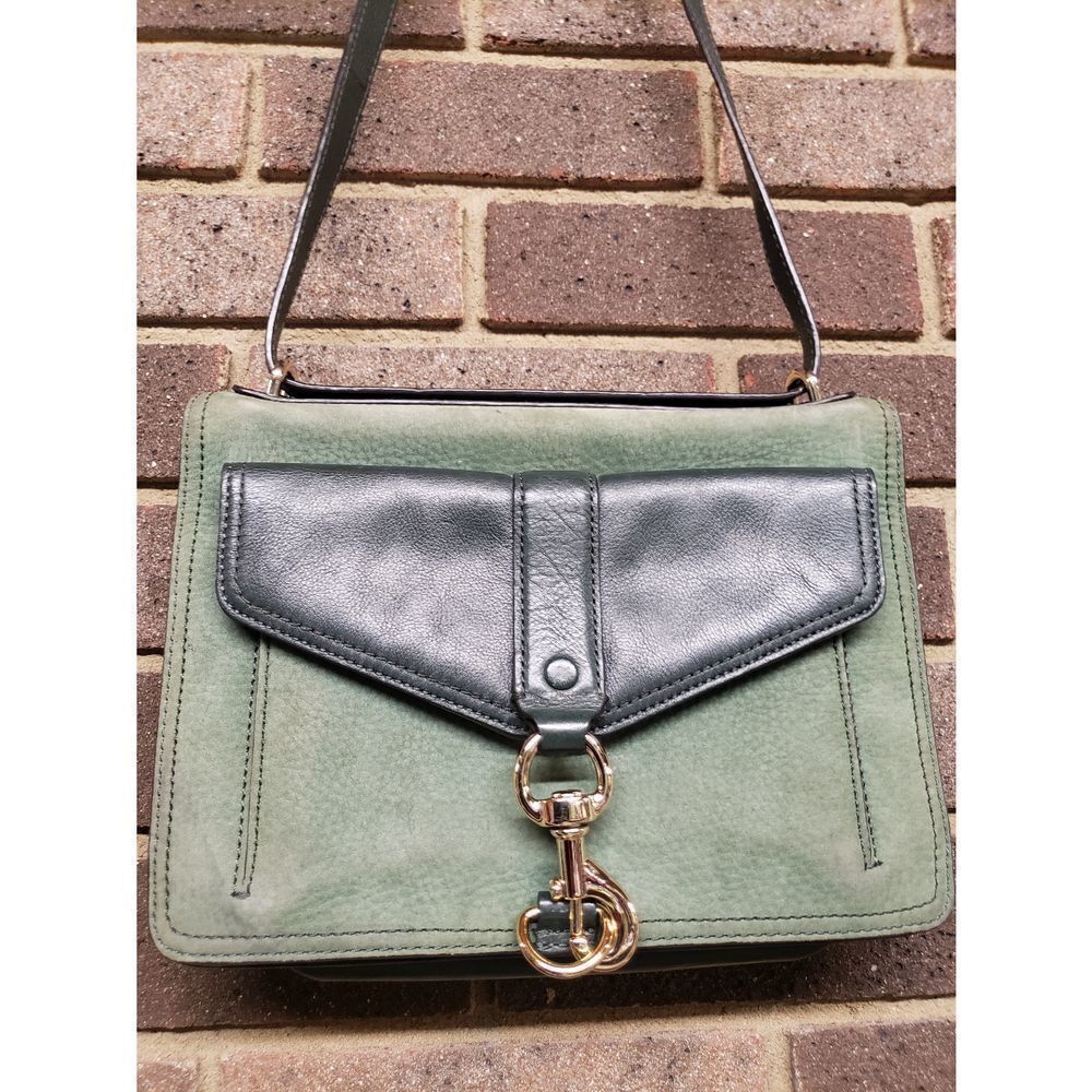 Rebecca Minkoff Envelope Green Leather Suede Purse Handbag Vintage Rare Excllent